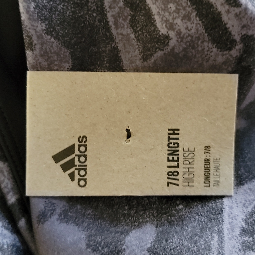 Adidas x Zoe Saldana Collection 7/8 Black & Grey Patterned Leggings XS - Picture 13 of 14